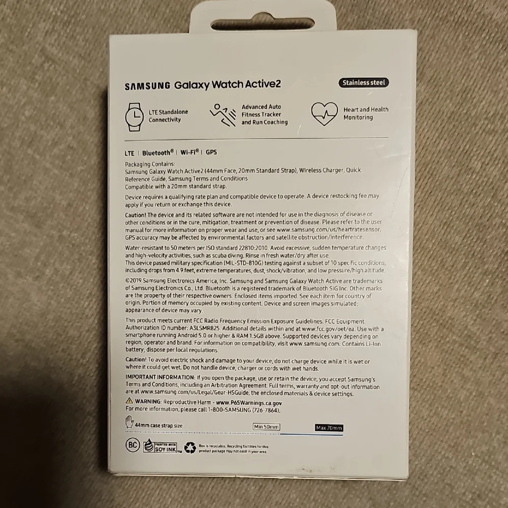Samsung Galaxy Watch Active2 with Black Band and Multi-Color Bezels